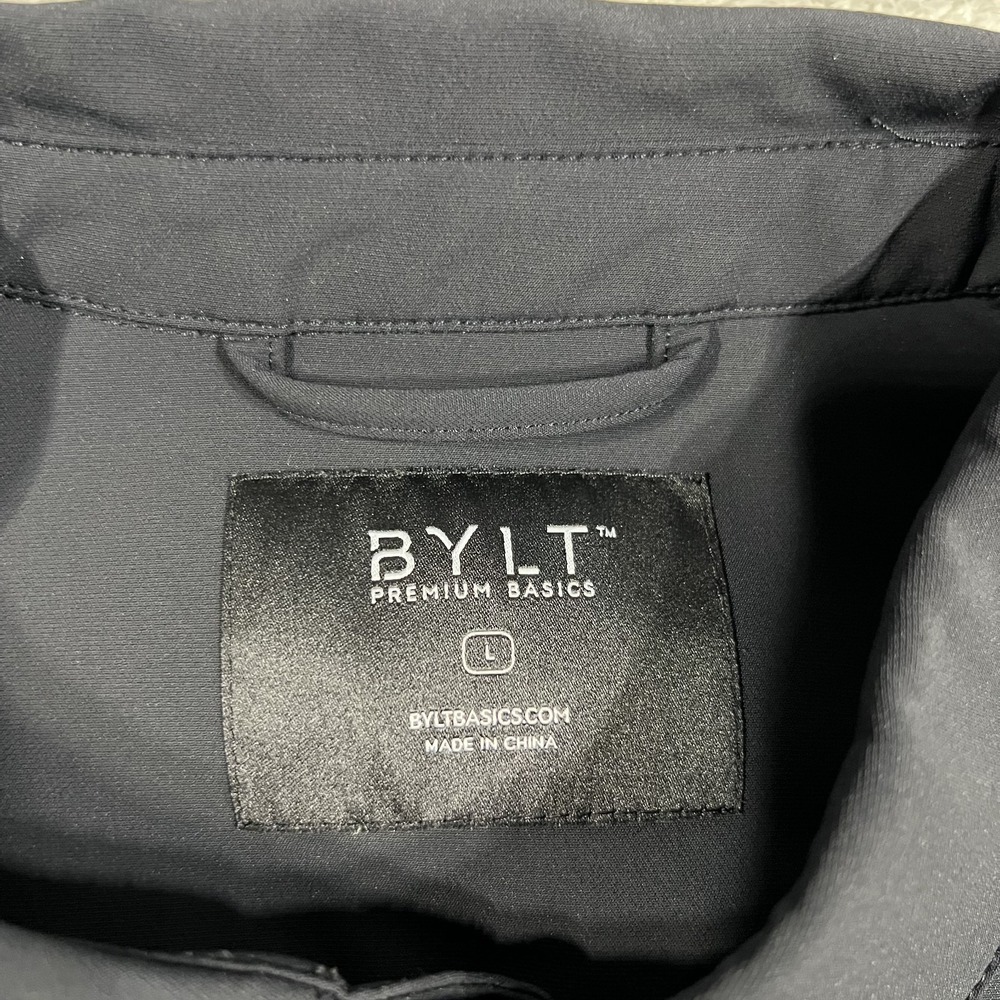 BYLT Tech Nylon Shirt Jacket Mens Large Black Button Up Long Sleeve Layering - Picture 7 of 16